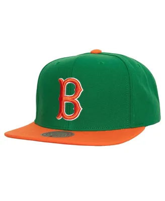 Men's Mitchell & Ness Green, Orange Boston Red Sox Hometown Snapback Hat