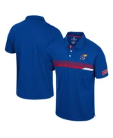 Men's Colosseum Royal Kansas Jayhawks No Problemo Polo Shirt