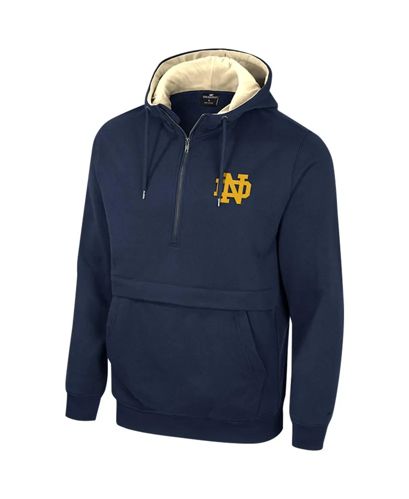 Men's Colosseum Navy Notre Dame Fighting Irish Half-Zip Hoodie