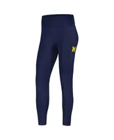 Women's Kadyluxe Navy Michigan Wolverines 7/8 Mixed Media Pocket iLeggings