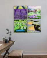 Empire Art Direct "Splendid Lavander" Frameless Free Floating Reverse Printed Tempered Glass Nature Scapes Wall Art, 20" x 20" x 0.2" Each - Multi