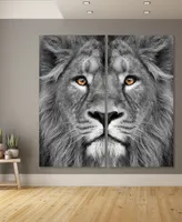 Empire Art Direct King Of The Jungle Ab Frameless Free Floating Tempered Glass Panel Graphic Wall Art, 72" x 36" x 0.2" Each