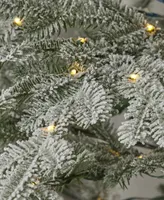 Seasonal Sierra Pine 7.5' Pe Lightly Flocked Tree, 1180 Tips, 300 Warm LEDs, Remote, Storage Bag, Ez-Connect Pole
