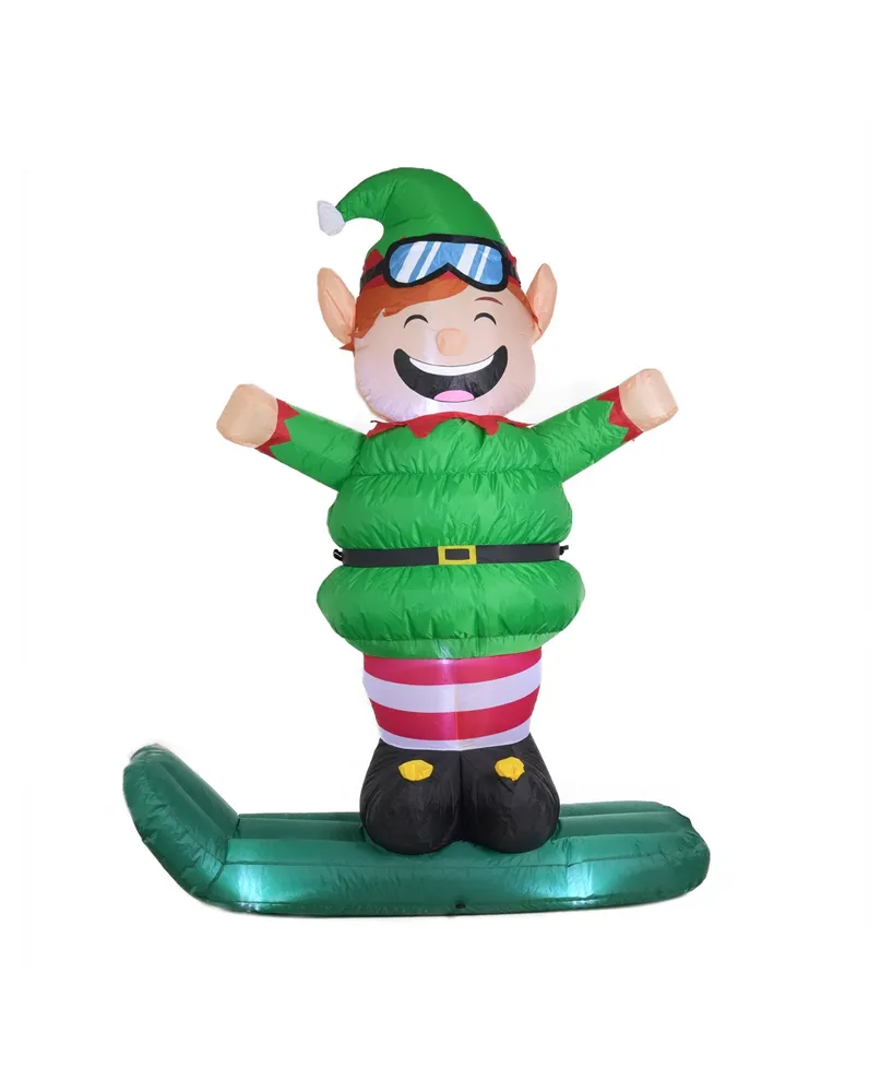 Seasonal Elf on Snowboard 60"