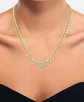 Diamond Cuban Link 18" Chain Necklace (1/3 ct. t.w.) in 14k Gold-Plated Sterling Silver - Gold