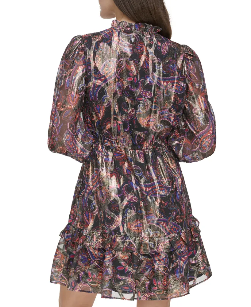 Vince Camuto Women's Paisley-Print Fit & Flare Dress