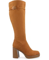 Journee Collection Women's Letice Wide Width Calf Square Toe Platform Knee High Boots