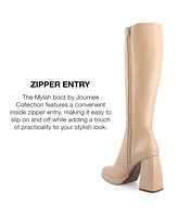 Journee Collection Women's Mylah Platform Block Heel Knee High Boots