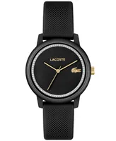 Lacoste Women's L.12.12 Go Quartz Black Silicone Strap Watch 36mm