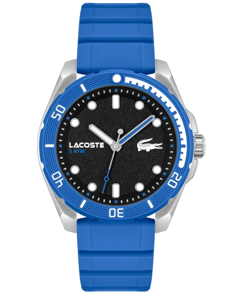 Lacoste Men's Finn Blue Silicone Strap Watch 44mm