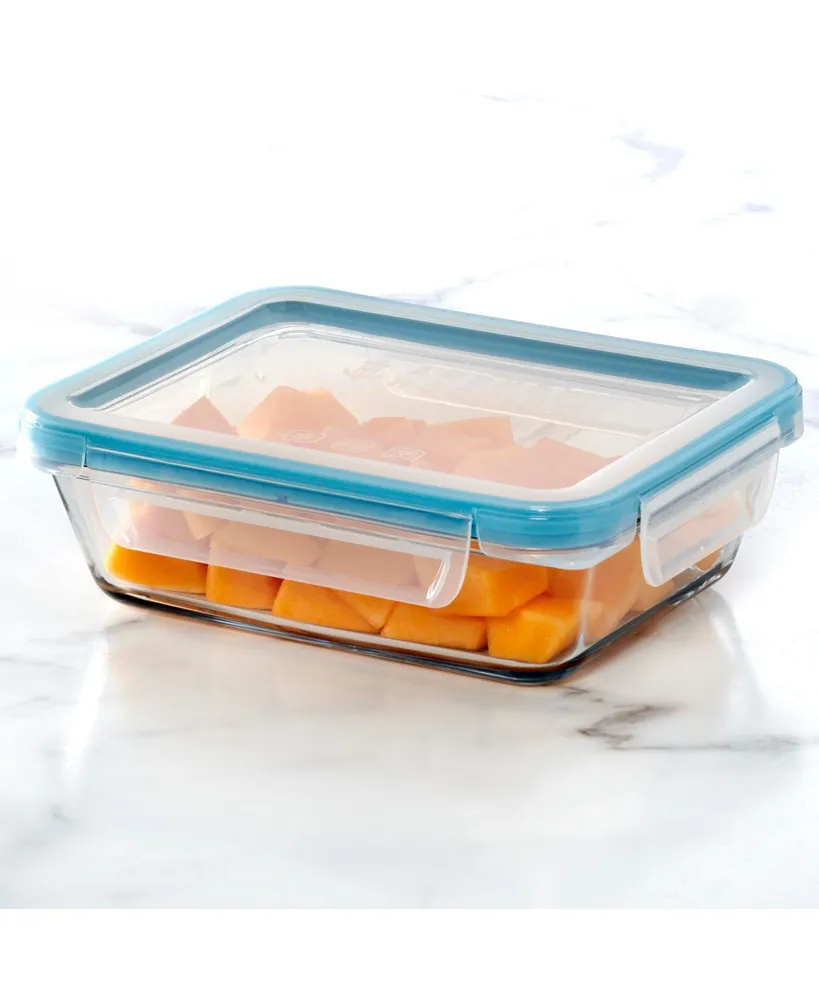 Anchor Hocking Glass 6 Cup Rectangle Food Storage with Truelock Locking Lid, 2 Piece Set