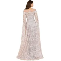 Lara Women's Lace Gown with Dramatic Cape Sleeves