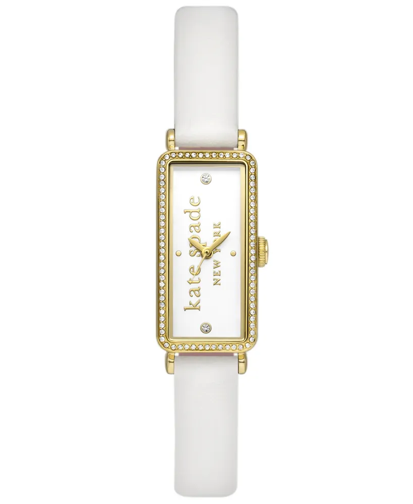 kate spade new york Women's Rosedale Three Hand White Pro-Planet Leather Watch 32mm