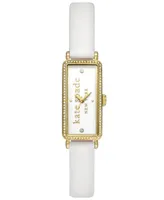 kate spade new york Women's Rosedale Three Hand White Pro-Planet Leather Watch 32mm