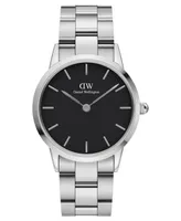 Daniel Wellington Unisex Iconic Link Silver-Tone Stainless Steel Watch 36mm