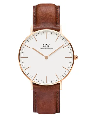 Daniel Wellington Unisex Classic Saint Mawes Brown Leather Watch 36mm