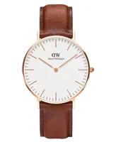 Daniel Wellington Unisex Classic Saint Mawes Brown Leather Watch 36mm