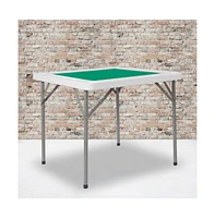 Emma+Oliver 34.5" Square 4-Player Folding Card Game Table With Playing Surface And Cup Holders