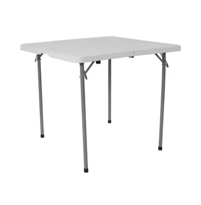 Emma+Oliver 2.79-Foot Square Bi-Fold Plastic Folding Table With Carrying Handle