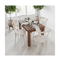 Merrick Lane Rectangular Antique Solid Pine Farm Dining Table