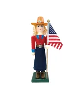 Santa's Workshop 14" Cowgirl and Flag Nutcracker Figurine