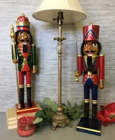 Santa's Workshop 24" Black King Guard Nutcracker, Set of 2