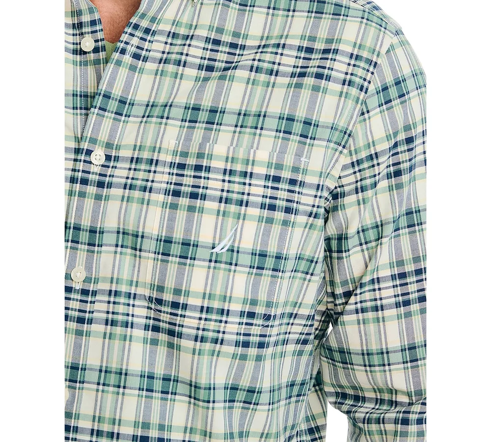 Nautica Men's Plaid Long-Sleeve Button-Up Shirt