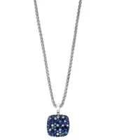 Effy Multi-Sapphire Ombre Cluster 18" Pendant Necklace (3-1/3 ct. t.w.) in Sterling Silver