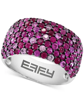 Effy Ruby (1-5/8 ct. t.w.) & Pink Sapphire (1-1/2 ct. t.w.) Ombre Wide Width Ring in Sterling Silver
