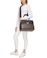 Calvin Klein Becky Signature Triple Compartment Turnlock Convertible Tote