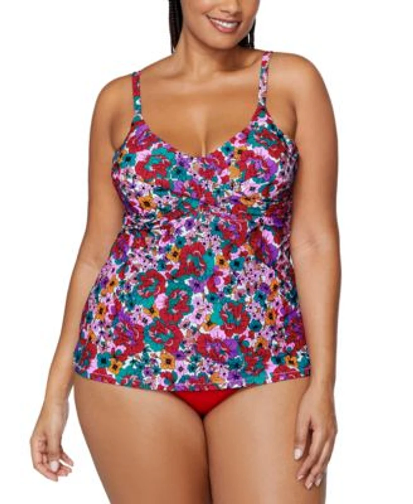 Raisins Curve Trendy Plus Size Aries Printed Tankini Top Bottoms