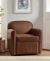 Madison Park Archer 30.5" Wide Faux Leather 360 Degree Swivel Arm Chair