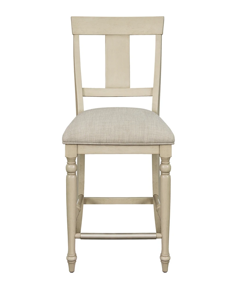 Martha Stewart Fiona 18" Wide Fabric with Wood Legs Counter Stool