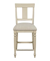 Martha Stewart Fiona 18" Wide Fabric with Wood Legs Counter Stool