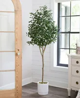 Nearly Natural 72" Artificial Olive Tree with Decorative Planter