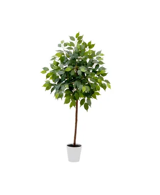 Nearly Natural 48" Artificial Ficus Tree with Decorative Planter