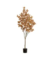 Nearly Natural 84" Artificial Autumn Fall Eucalyptus Tree