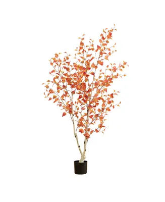 Nearly Natural 72" Autumn Birch Artificial Fall Tree