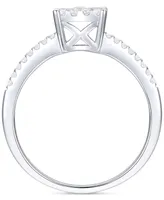 Promised Love Diamond Square Halo Ring (1/4 ct. t.w.) in Sterling Silver