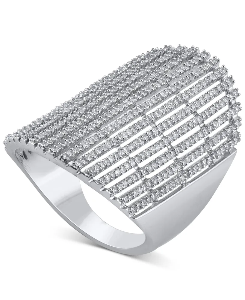 Diamond Multirow Statement Ring (1-1/2 ct. t.w.) in 14k White Gold