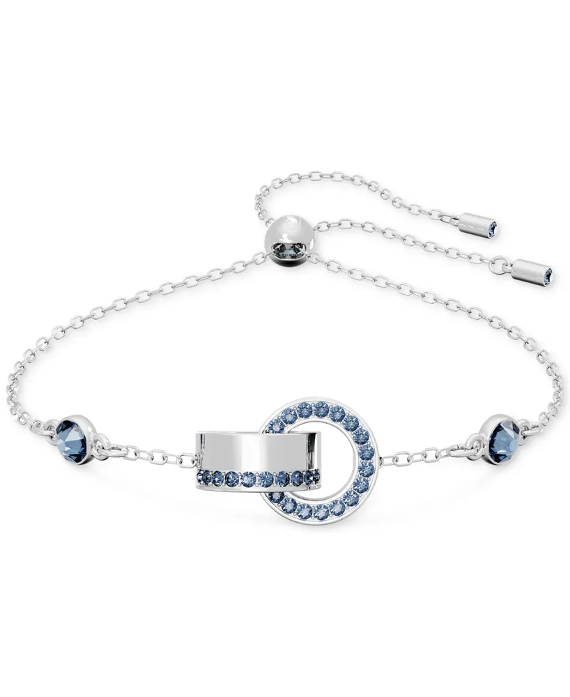 Swarovski Rhodium-Plated Color Pave Interlocking Loop Slider Bracelet