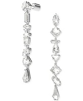 Swarovski Rhodium-Plated Mixed Crystal Linear Drop Earrings