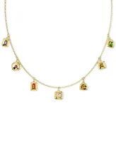 Swarovski Gold-Tone Mixed Crystal Charm Necklace, 15" + 2-3/4" extender