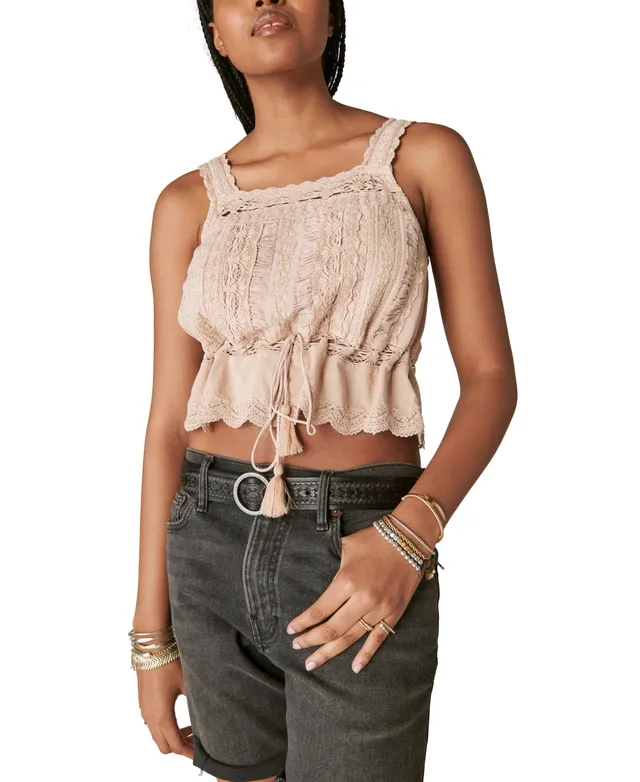 Lucky Brand Women's Vintage Embroidered Lace Tank Top