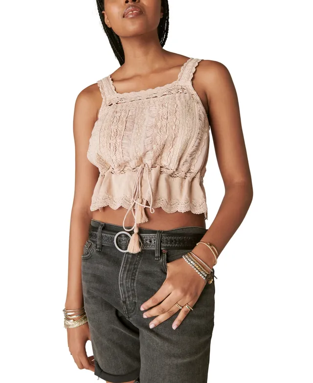 Lucky Brand Women's Lace-Trim Swing Tank Top - Macy's