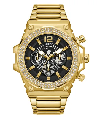 Guess Men's Multi-Function Gold-Tone Stainless Steel Watch 48mm