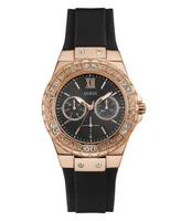 Guess Women's Multi-Function Black Silicone Watch 39mm