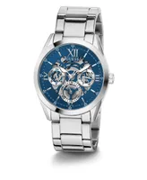 Guess Men's Multi-Function Silver-Tone Stainless Steel Watch 42mm