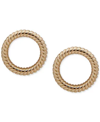 Dkny Gold-Tone Snake Chain Open Circle Earrings