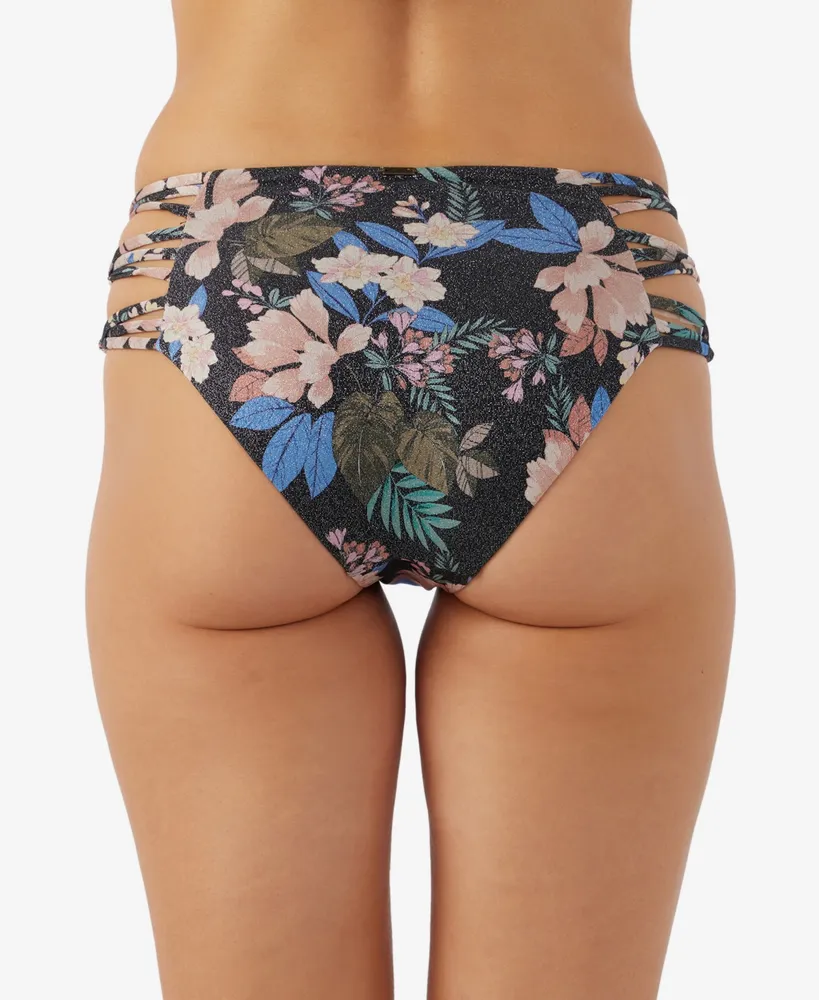 O'Neill Juniors' Printed Matira Cutout Tropical Boulders Bikini Bottoms